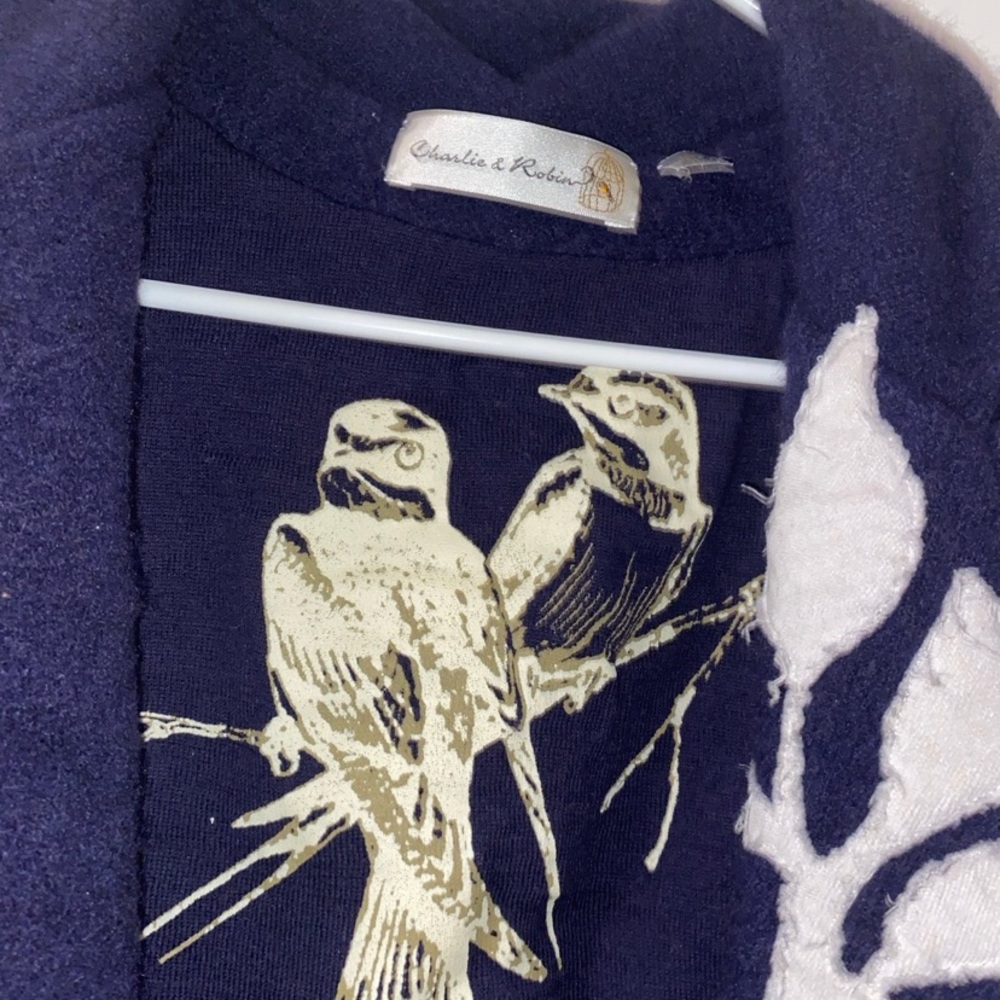 Charlie Robin One Button Cardigan Blazer Sweater Size Medium Blue Anthropologie - Picture 3 of 5